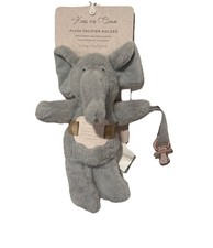 NWT Baby Gray Elephant Lovey Plush Pacifier Holder Hold Me Close Stuffed Animal