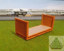 Spur TT Flat Rack orange 20 ft Container 1:120 Modell Verladung Transport