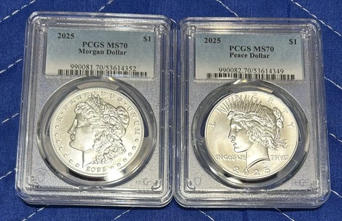 2025 Morgan and Peace Dollar Set both MS 70 with OGP/COA (delist on 1/25)