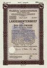 Prussian State Pension Bank, 8% State Pension Letter R II, 1929 (200 GM) + Coupons