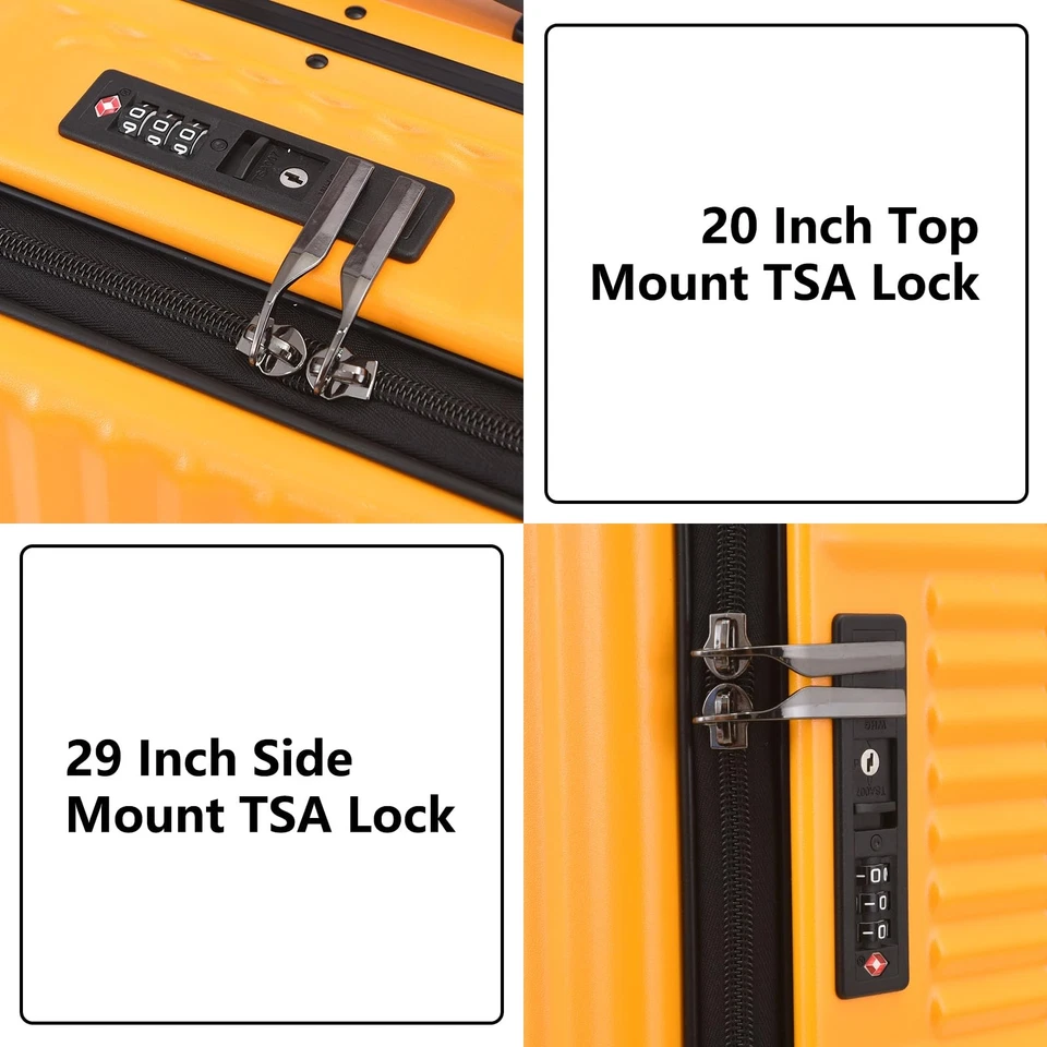 Juego de equipaje de mano y facturado con marco de aluminio 20/29 de 2 piezas con apertura lateral... Foto 4 de 4