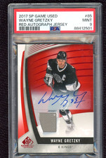 WAYNE GRETZKY AUTO 2017 SP GAME USED RED AUTOGRAPH JERSEY CARD #85 PSA 9 POP 1