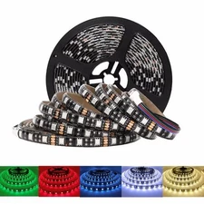 5M RGB 5050 SMD LED Strip Light Black PCB for Party Home TV Bar Kitchen Patio