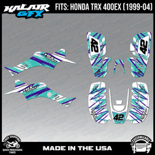 Graphics Kit for ATV Honda TRX 400EX (1999-2004) Whiplash Series - TEAL
