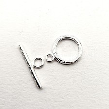 Sterling Silver Toggle Clasp 13mm Ring with 21mm Bar Silver Jewelry Finding