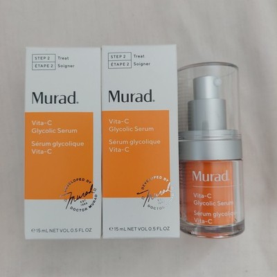 2 Murad Environmental Shield Vita-C Glycolic Serum .5 oz NIB total 1.0 oz