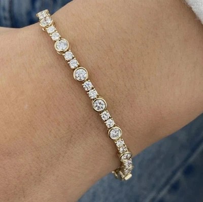 6.00 Ct Round Lab Created Diamond Women's Tennis Bracelet 14k Yellow Gold Plated - image 1 of 4