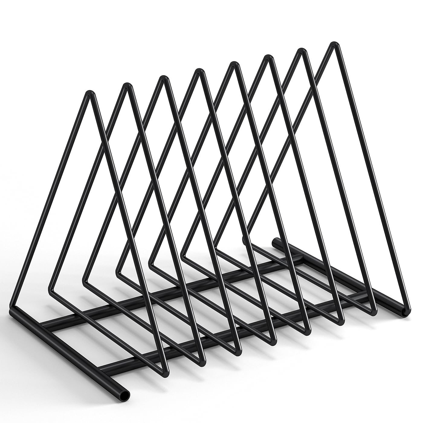 Fun storage Triangle Desk File Organizer, 7 Slots Metal File Sorter Magazine ...-image
