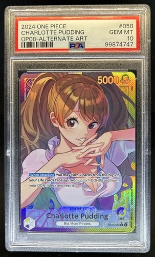 2024 One Piece Two Legends Charlotte Pudding Leader Alt Art #OP08-058 PSA 10