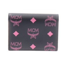 MCM Geldbörse Schwarz Rosa Sehr gut