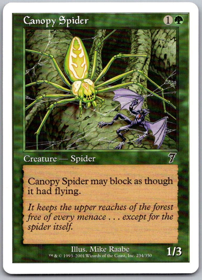 Canopy Spider 234 Common 7th Edition Magic: The Gathering Lightly Played