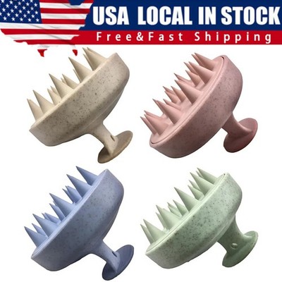 Silicone Head Scrubber Brush Hair Scalp Massager Soft Bristle Shampoo Comb Wash