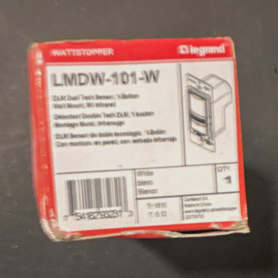 Legrand LMDW-101-W Dual Tech PIR Wall Sensor Switch 30 ft White