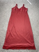 VTG Vanity Fair Nightgown Women Size 40 Medium Red Lace Chiffon BabyDoll 60s