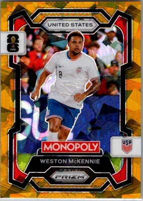 2026 FIFA Prizm Monopoly Gold Cracked Ice SP #50 Weston McKennie USA