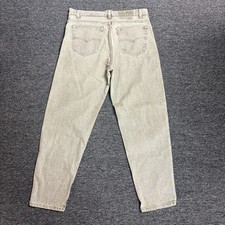Vintage Levi Strauss USA Made Tapered RARE Denim Jeans Sz 35x30 Muted Olive