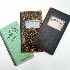 3 Vintage Style Pocket Notebooks Lined Plain Graph Pages