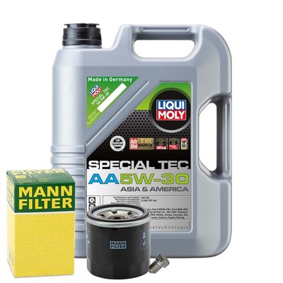 Motoröl 5W30 LIQUI MOLY Special Tec Aa 5L+MANN Ölfilter+Ölablassschraube