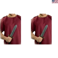 Elegant Antiqued Gold & Silver Roman Sword - Small Accessory for Themed Play