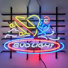 New Motorboat 24"x20" Neon Sign Light Bar Real Glass Wall Decor Gift Hanging YK