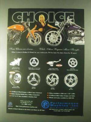 2000 Performance Machine Motorcycle Parts Ad - Choice