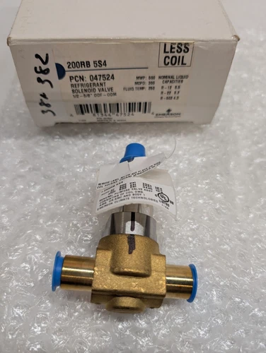 Emerson 200RB5S4 Refrigerant Solenoid Valve PCN: 047524 1/2-5/8" ODF-ODM
