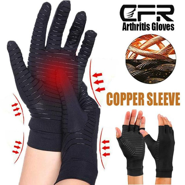 Copper Compression Arthritis Gloves Hand Support Fit Joint Pain Relief Pair US eBay