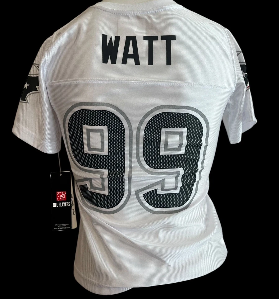 青少年女孩中号 NFL 球员休斯顿德州人 #99 JJ 瓦特足球球衣全新带标签 — 第 3/4 张图片