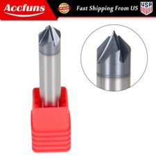 3/8" 4 Flute 90 Degree Carbide Chamfer Mill - Double End - Tialn Coated