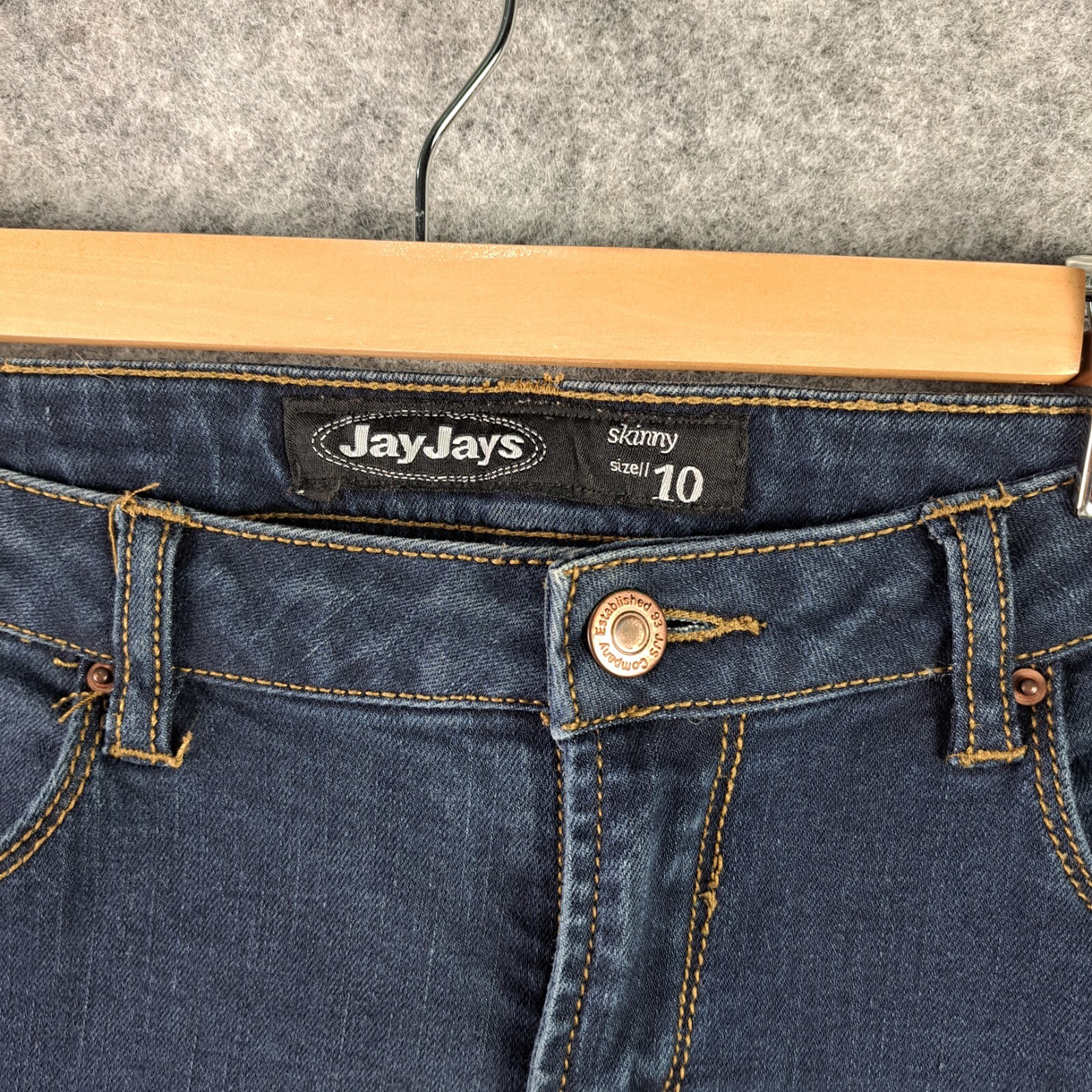 Jay Jays Womens Denim Skinny Jeans Size 10 Blue Casual Pocket Zip