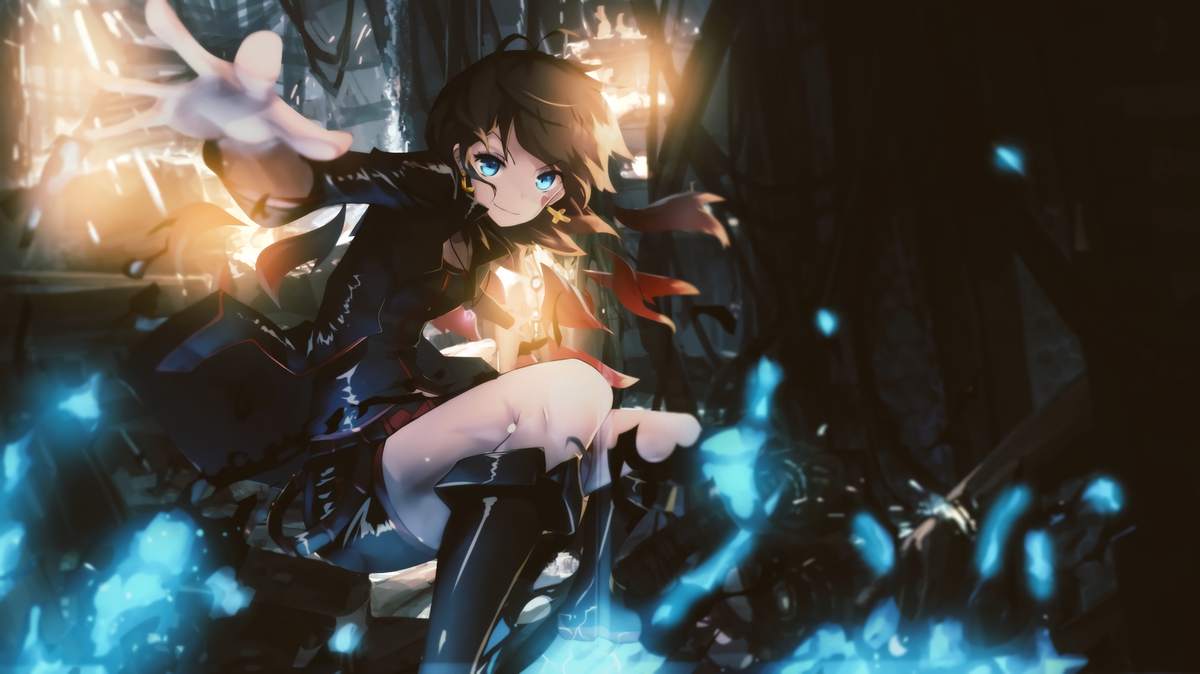 Anime girls pixiv fantasia tian ling qian ye blue eyes Playmat