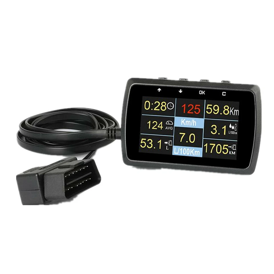 Car OBD2 Gauge Speed Meter Fuel Consumption Water Temp Display Clearing DTC Code - Image 2 of 4
