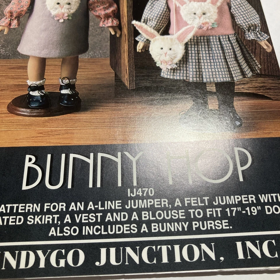 Indygo Junction Bunny Hop Jumper Vest Blouse Purse 18" Doll Sewing Pattern IJ470 - Image 3 of 4