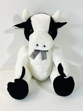 Stuffed Cow 16 Inch Black  White Ultra Soft Plush Stuffed Animal Toy NWOT