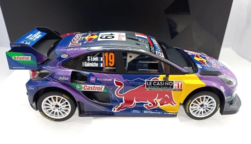 MODELLINO AUTO 1:18 TOP SPEED TSM FORD PUMA RALLY 1 LOEB WINNER MONTE CARLO 2022 - Immagine 3 di 4
