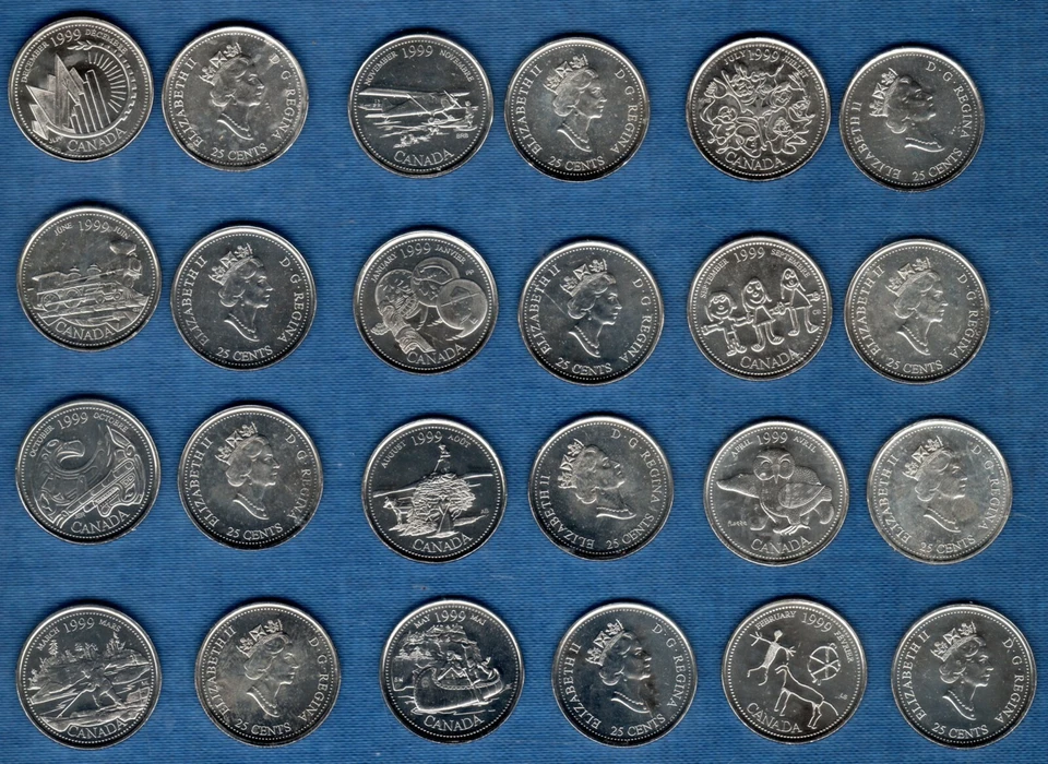 Canada Millennium 25 Cents 1999 Série complète des 12 Mois - Photo 1/1