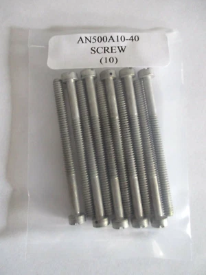 AERONAUTICAL STANDARDS AN500A10-40 Fillister Head Screw 10-24 x 2-1/2" Slotted Drilled Head - Lot of 10