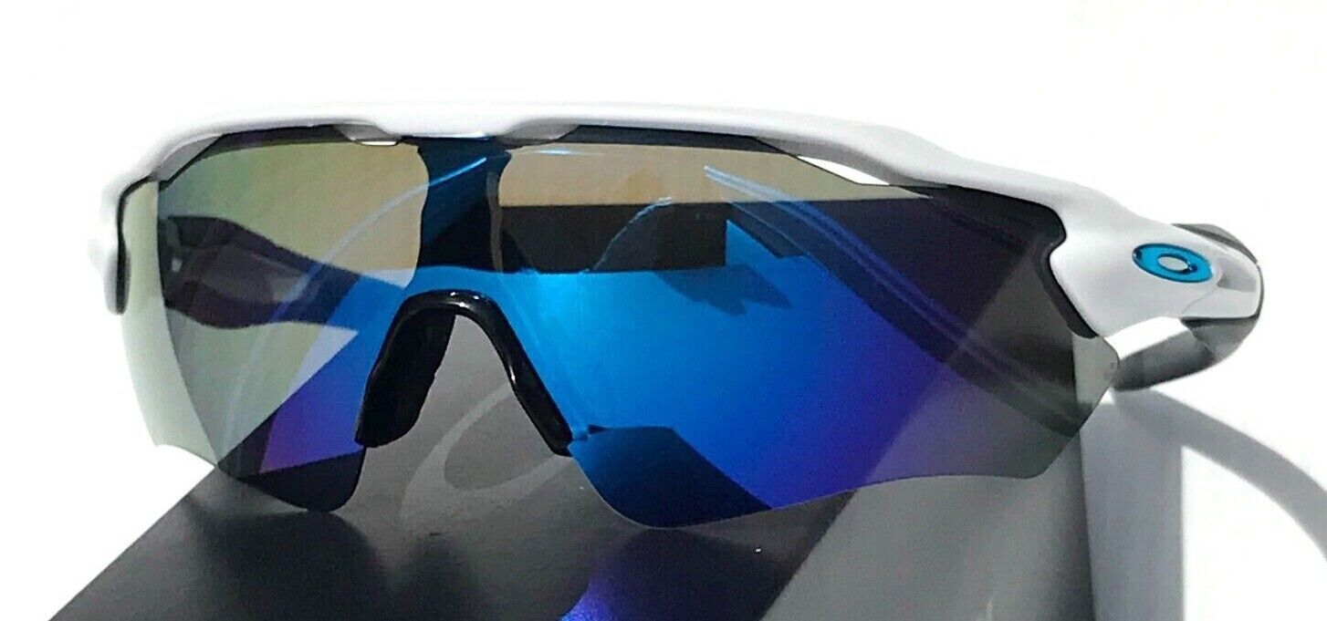 Oakley RADAR EV PATH Polished White POLARIZED Galaxy Blue Lens Sunglass  9208-73