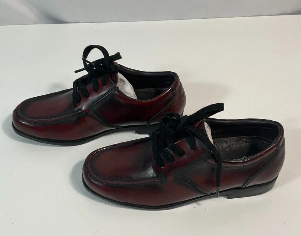 COLE HAAN Nike Air Pinch Con cordones Niños Vestido Escuela Zapatos Cuero Borgoña Talla 3 Foto 2 de 4