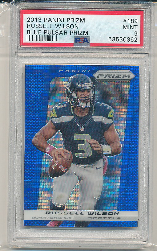 2013 Panini Prizm Russell Wilson Blue Pulsar PSA 9