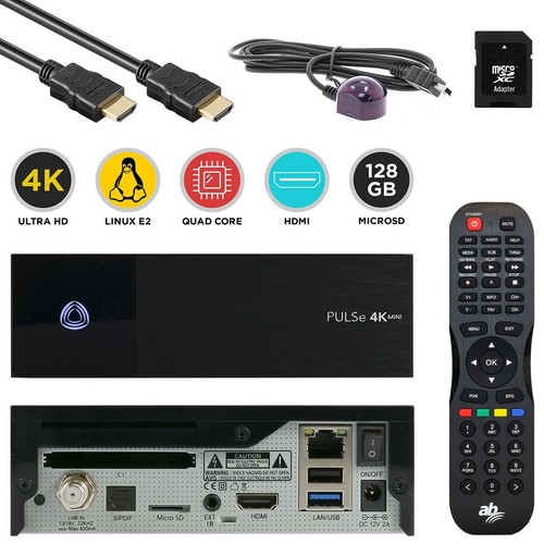 AB PULSe 4K Mini UHD 1xDVB-S2X E2 Linux HDR10 LAN CI 128GB MicroSD Sat-Receiver - Bild 1 von 8