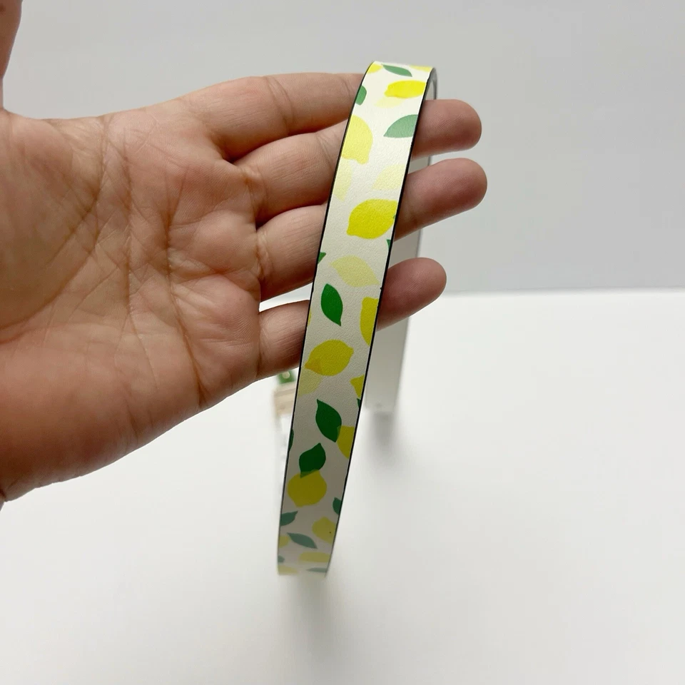 Cinturón reversible Kate Spade New York estampado limón cuero blanco pequeño NUEVO Foto 3 de 4