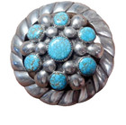 Lovely Frank Patania Santa Fe    #8 turquoise/sterling silver brooch-pendant — photo 1