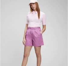 GAP NWT Women's Ribbed Henley Polo T-Shirt  - New Babe Pink - Size Medium