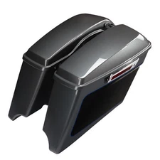 4" Hard Saddlebags For Harley Road Glide 14+ Gauntlet Gray Metallic/Vivid Black