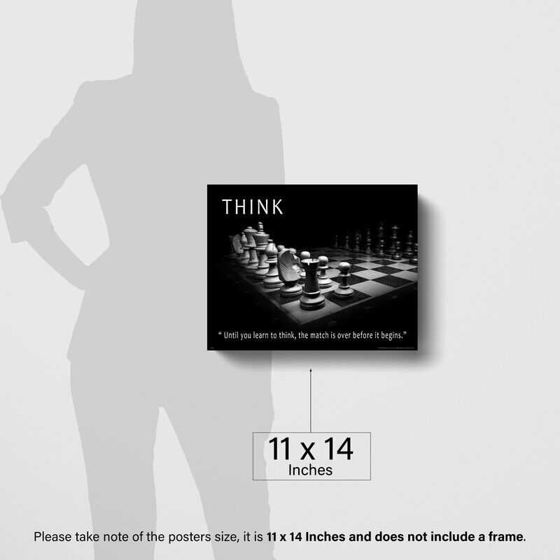 Think Chess Game Motivational Saying Wall Art Print Decor 