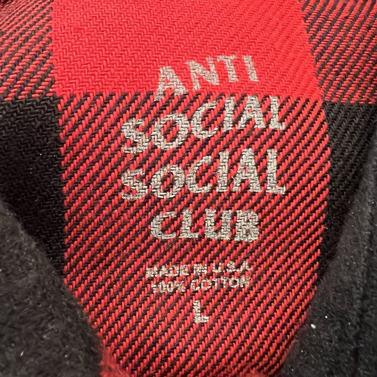 Anti Social Social Club No Expectations Red Flannel Size Anti Social Social Club No Expectations Red Flannel Size
