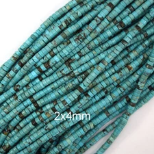 Brown Matrix Blue Turquoise Heishi Disc Beads Gemstone 15.5" Strand 4mm 6mm 8mm