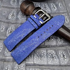 22mm/20mm Polished Stingray Leather Watch Band Bespoke Vintage Exotic Leather