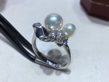 elegant 5-7.5mm south sea round white pearl ring 925s mtrh